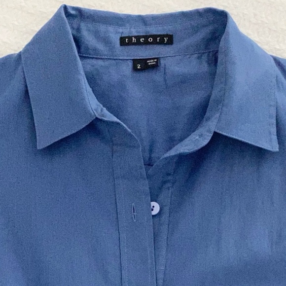 Theory Blue Sleeveless Shirt Dress - 2 - Picture 8 of 8